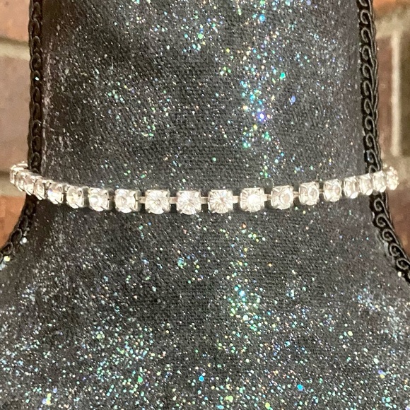 Vintage Rachel Rhinestone Necklace / Choker - Picture 4 of 7